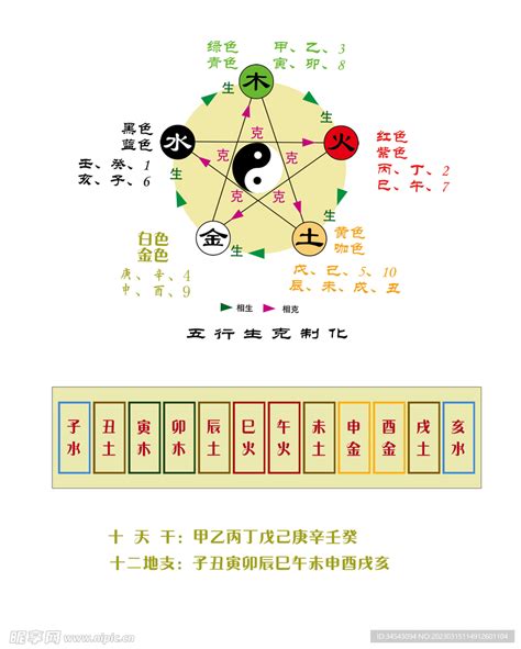 天干地支 五行屬性|天干地支五行对照表